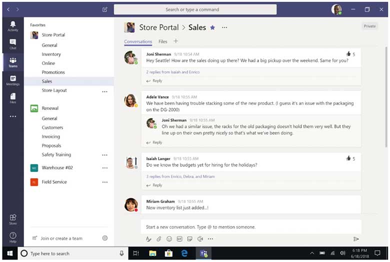 Microsoft Teams screen shot