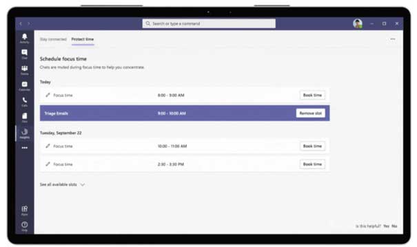 Microsoft Teams focus tijd