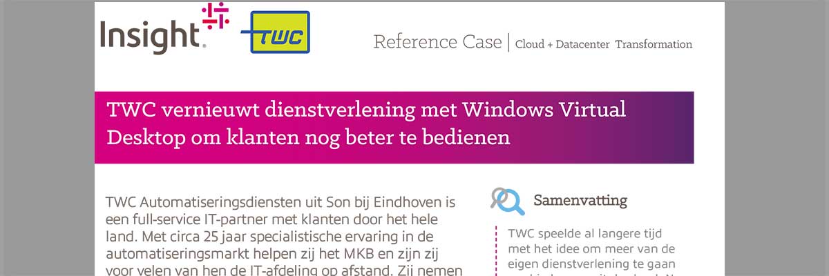 Article TWC nieuwe dienstverlening met Microsoft WVD Image