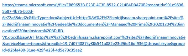 voorbeeld URL teams