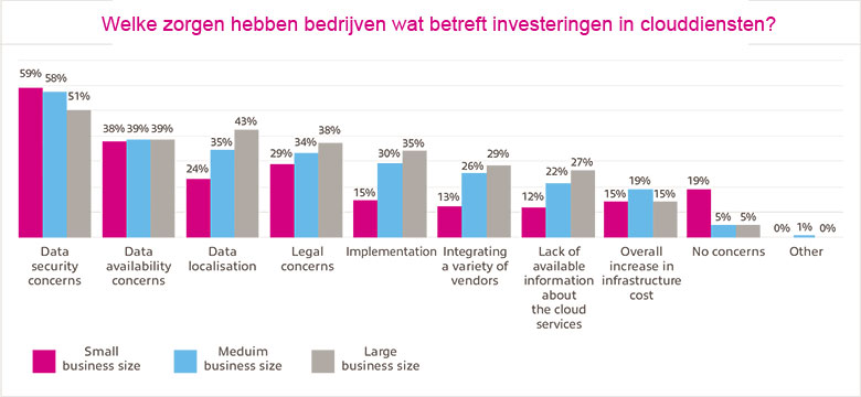 Welke zorgen hebben bedrijven wat betreft investeringen in clouddiensten