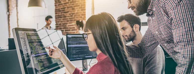 Programmeurs bekijken code