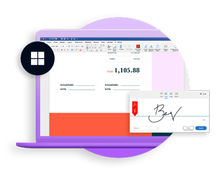 Tekening van een laptop met Adobe Sign