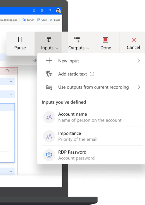 Microsoft Power Automate op een laptop